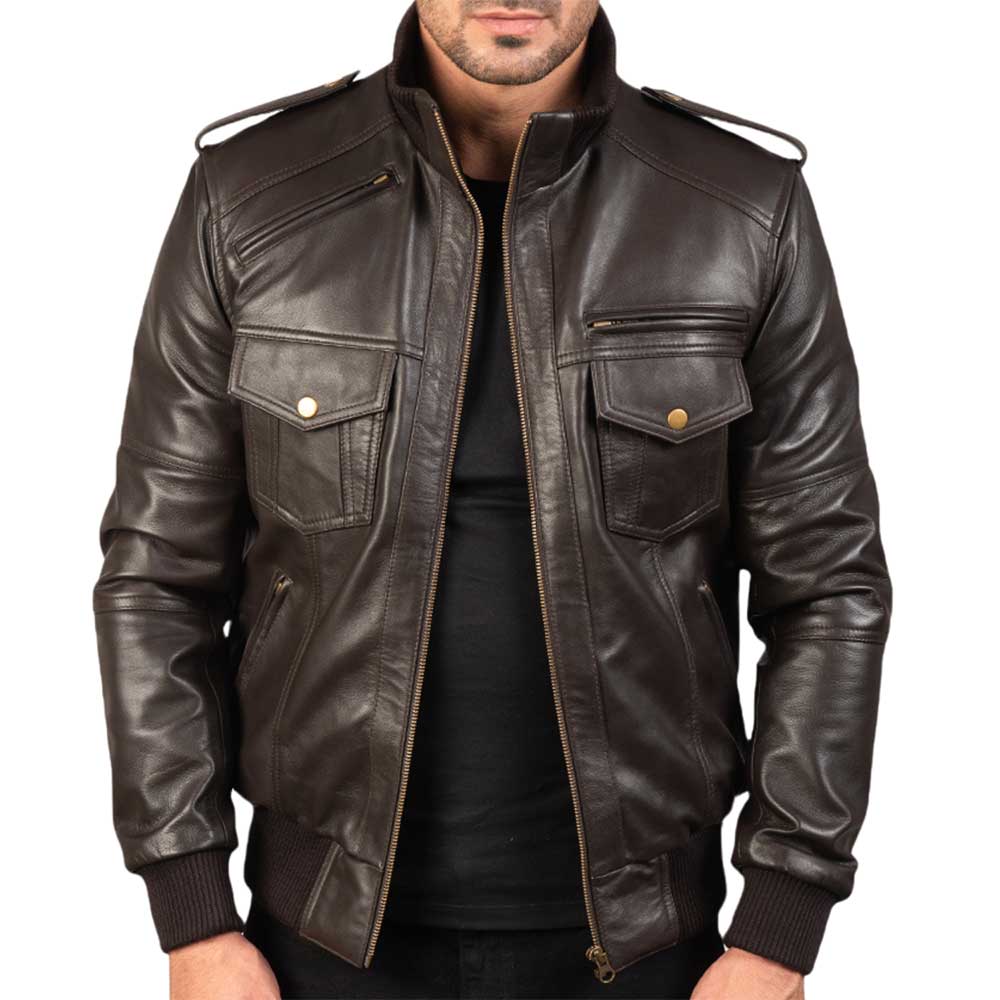 Classic Men's Leather Outerwear Jacket